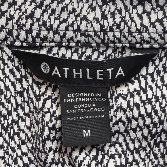 Athleta Textured Shirt Jacket in Braiden Black White #882490 Medium Shacket - Picture 11 of 14